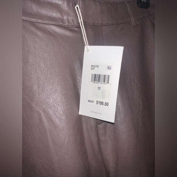Splendid Collection Women’s Faux Leather Pants‎ Size 12 Color Brown - Picture 7 of 14